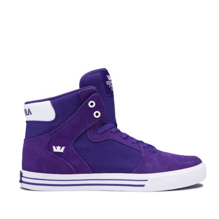 Supra Vaider Mens High Tops Shoes Purple UK 03DUF